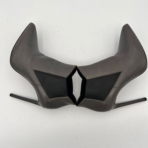 Saint Laurent Paris Women's Gray Leather Chelsea Boots Size 39 - Picture 8 of 12